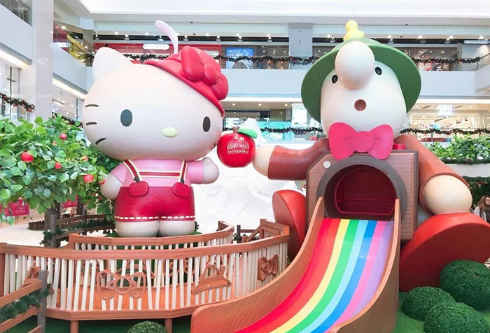 Hello Kitty携手Müllerchen萌爆登场，刷新圣诞美陈新体验 美陈网站 美陈前沿 