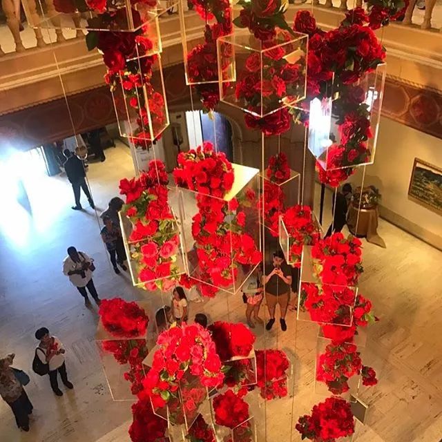 4000多枝玫瑰花的艺术展览活动装置美得让人窒息